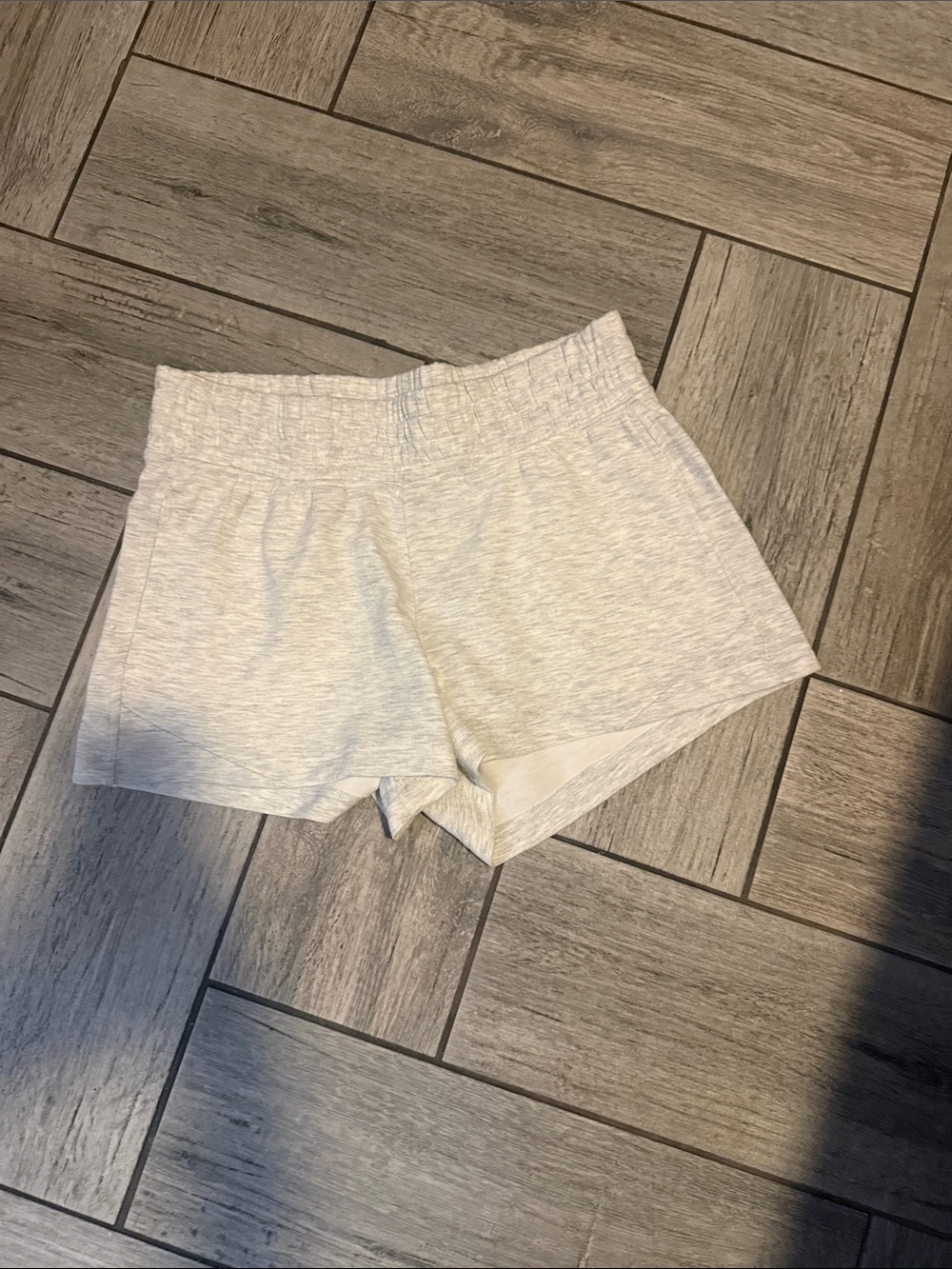 Yogalicious Heathered Cream Athletic Lounge Shorts